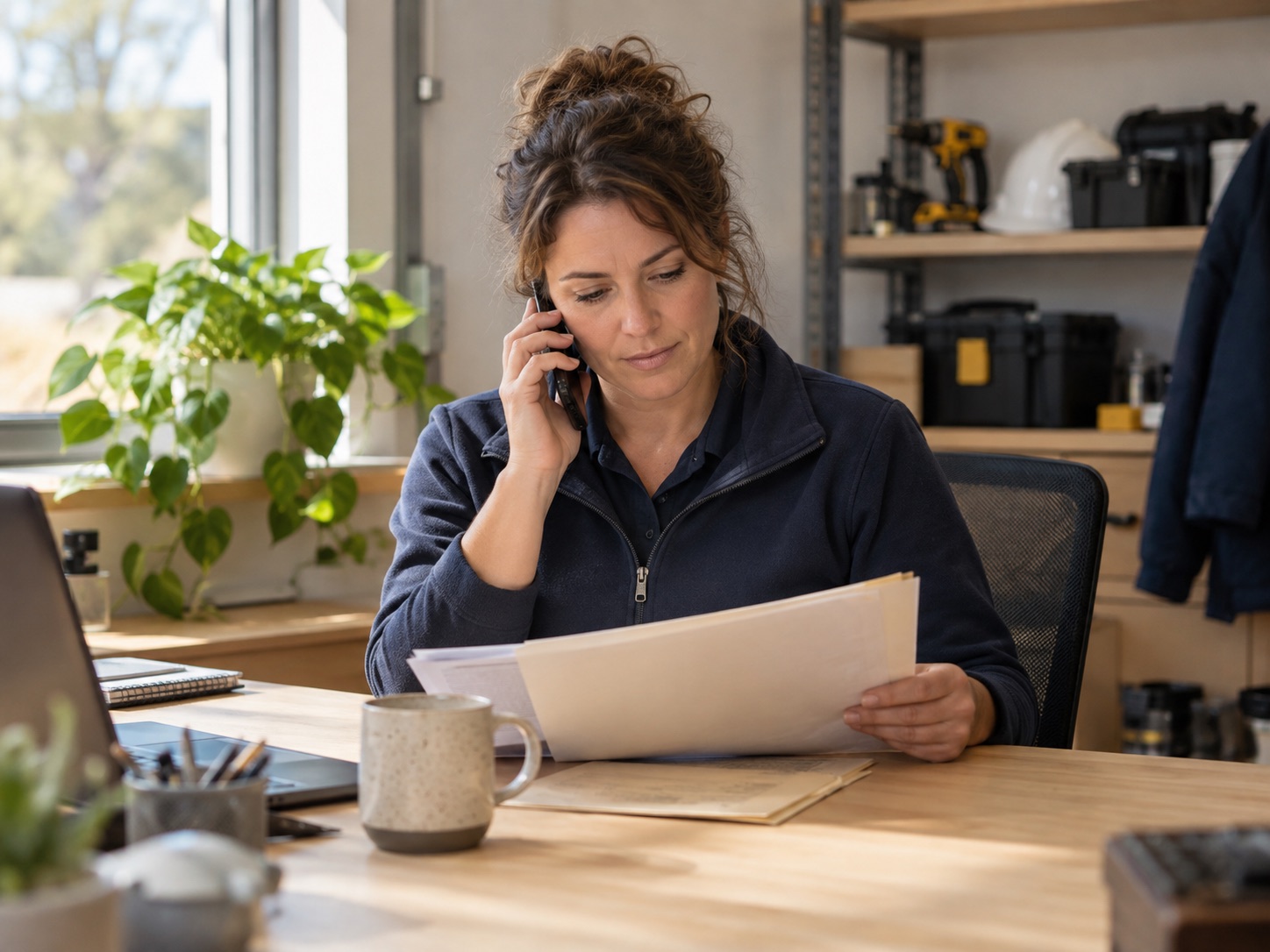 An office coordinator speaking with a customer